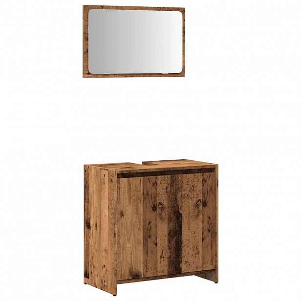 vidaXL 2dílná koupelnová sestava old wood kompozitní dřevo