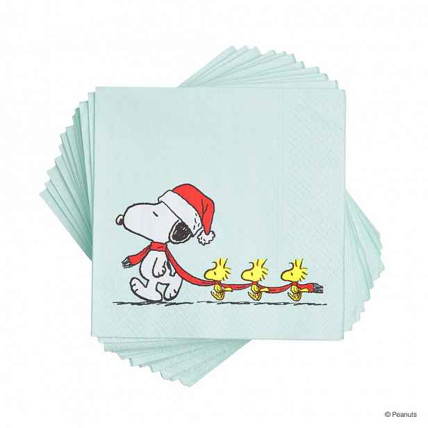 Butlers PEANUTS Papírové ubrousky Santa Snoopy 20 ks