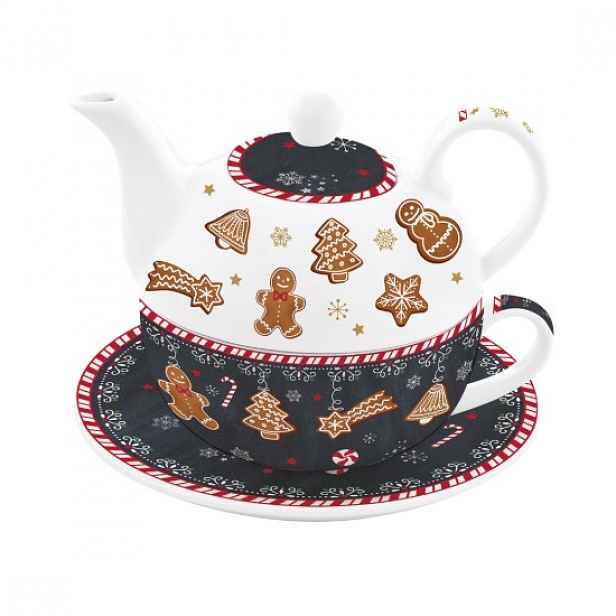 Čajová souprava, porcelán, 350 ml, "GINGERBREAD" - Easy Life