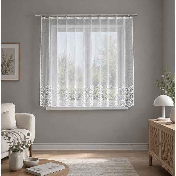 Dekorační žakárová záclona s řasící páskou ATTARA 170 bílá 300x170 cm MyBestHome