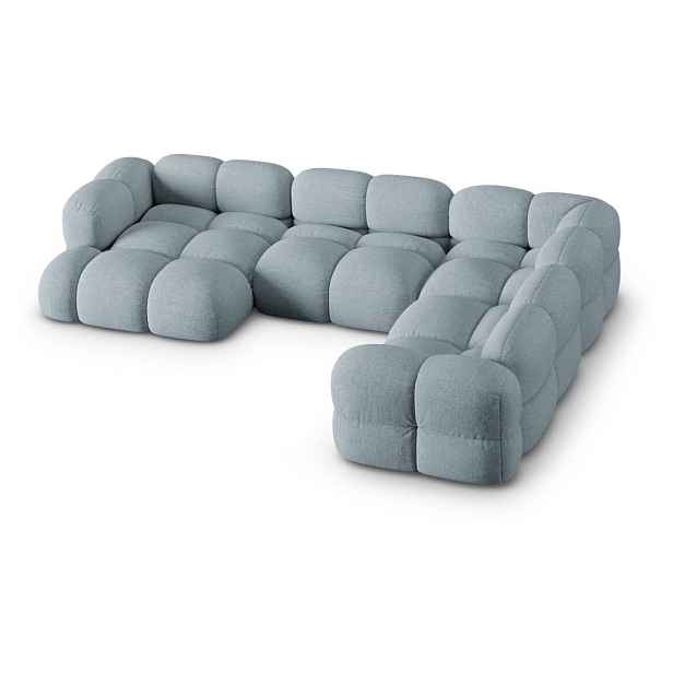 Světle modrá rohová pohovka (pravý roh/do "U") Loretto – Cosmopolitan Design