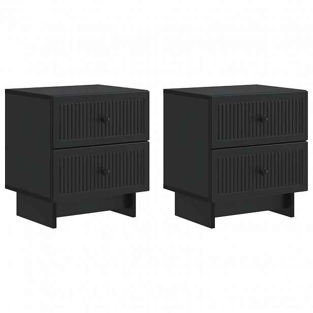vidaXL Noční skříňka 2 ks Černá 43 x 34,5 x 47,5 cm Kompozitní dřevo
