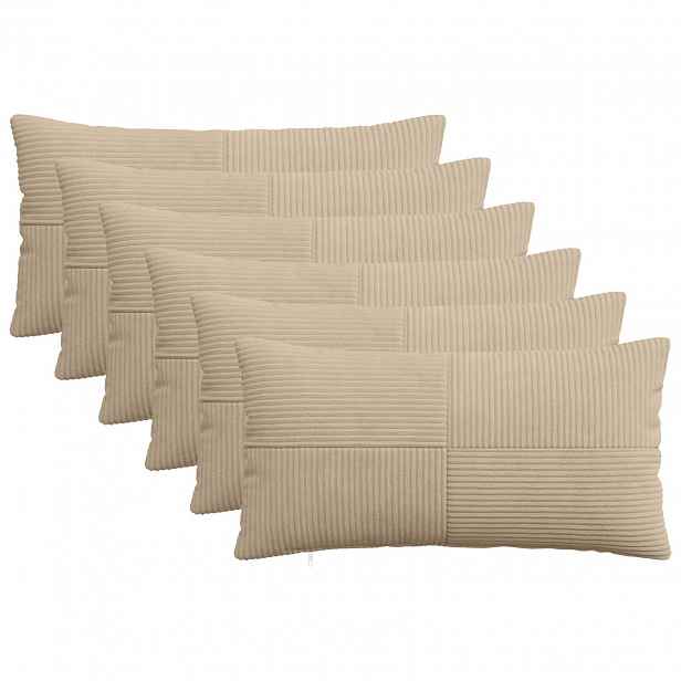 vidaXL Povlak na polštář 6 pcs ALMELO Taupe 40 x 70 cm manšestr