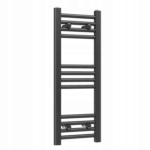 Koupelnový radiátor C.o, ozdobný, žebříkový, 30 x 80 cm, černý, radiátor