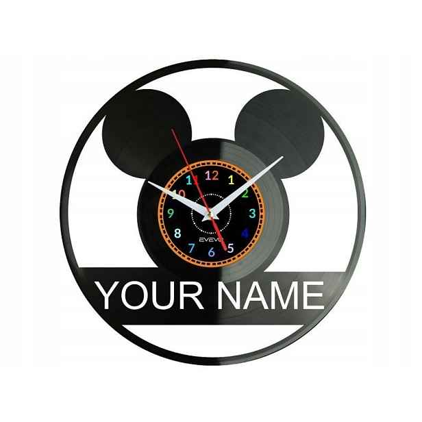 myšák Mickey Vaše jméno Nápad na Dárek Nástěnná Dekorace z vinylové desky