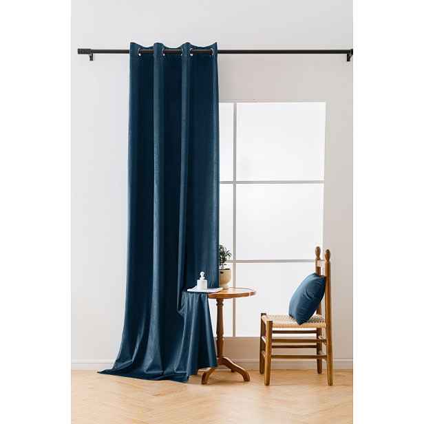 Petrolejový zatemňovací závěs VELVET 140x250 cm Zavěšení: Řasící páska