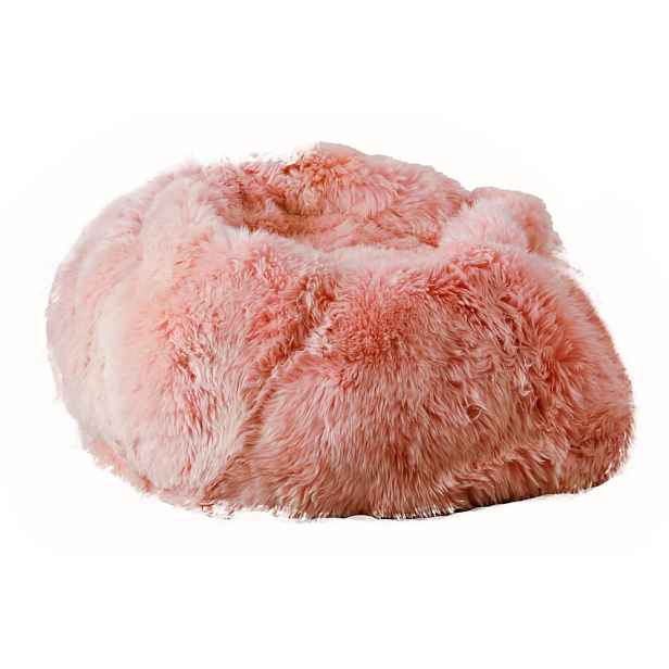 Růžový sedací vak z ovčí kožešiny Native Natural, ⌀ 110 cm