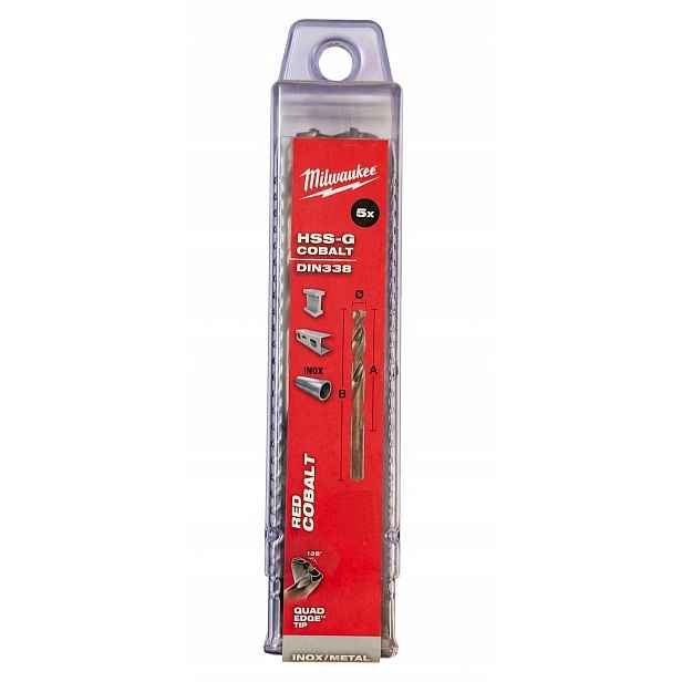 Vrtáky do kovu Hss-g Co Cobalt 12 mm (5 ks) Milwaukee