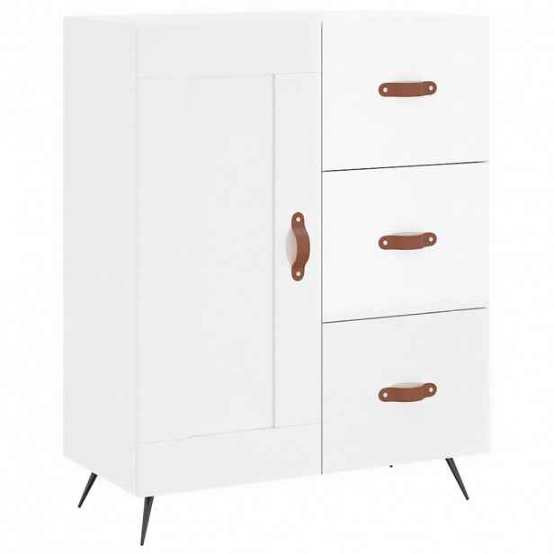 vidaXL Příborník bílý s vysokým leskem 69,5x34x90 cm kompozitní dřevo