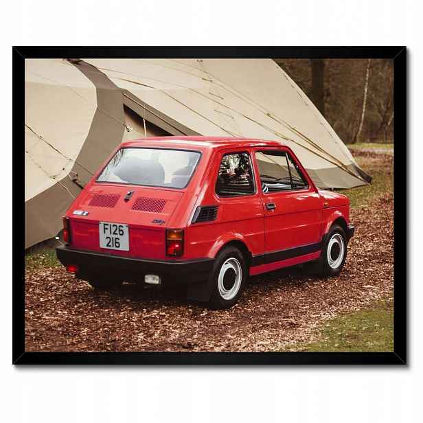 Plakáty v rámu 50x40 Červený malý Fiat 126p