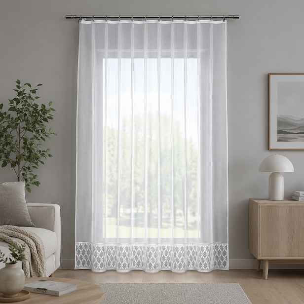 Dekorační žakárová záclona s řasící páskou DOUBLE 250 bílá 200x250 cm MyBestHome