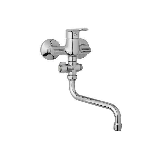 JB Sanitary Finery F10 32 50 - Nástěnná umyvadlová a sprchová baterie 100 mm; otočný přepínač; bez příslušenství; trubkové ramínko 300 mm