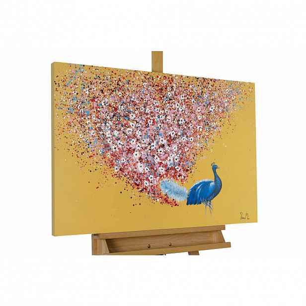KUNSTLOFT RUČNĚ MALOVANÝ AKRYLOVÝ OBRAZ MODRÝ/RŮŽOVÝ, 90/60 CM