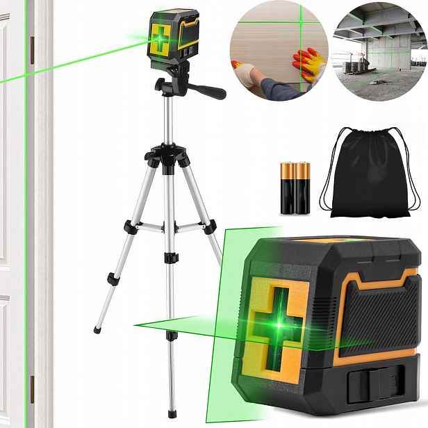 Laserová VOD<bos>ová váha 4D, rovinná vodováha 360°, křížový laser stativ