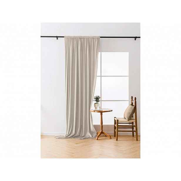 Béžový zatemňovací závěs VELVET 140x250 cm Zavěšení: Řasící páska