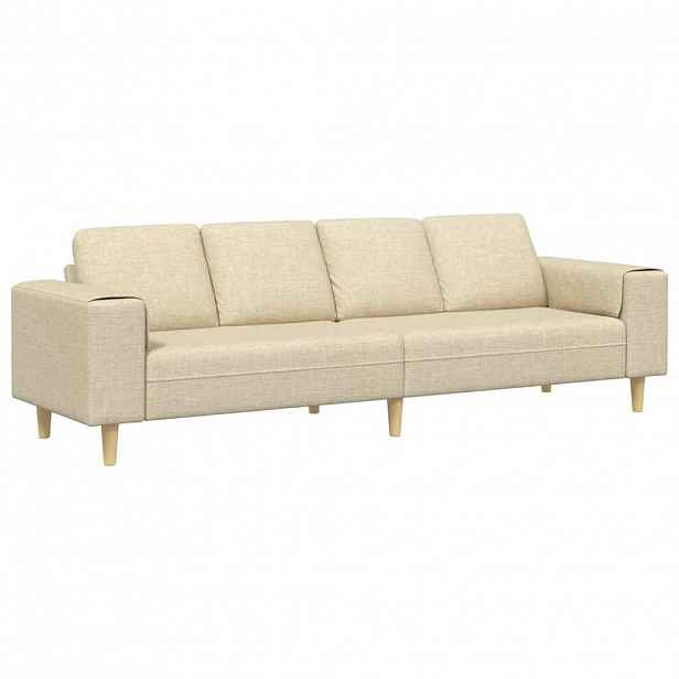 vidaXL Pohovka do obývacího pokoje Krémová 250 x 77 x 76 cm Polyester