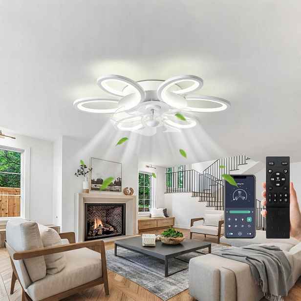 Stropní Svítidlo Stropní Svítidlo Led Moderní Lustr S Ventilátorem Dálkový Ovladač App Do Obývacího Pokoje