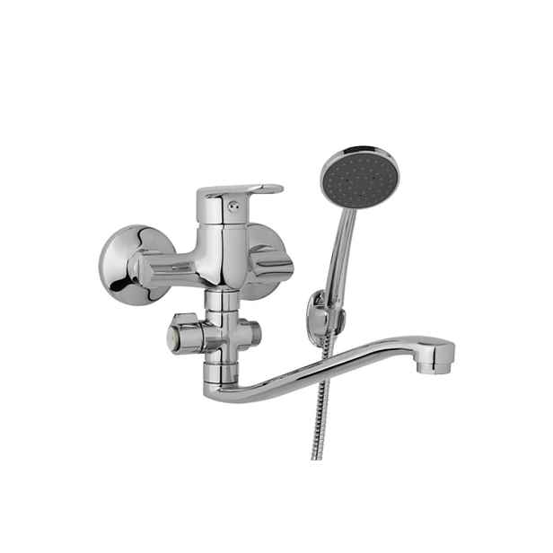 JB Sanitary Finery F10 32 21 - Nástěnná umyvadlová a sprchová baterie 100 mm; otočný přepínač; s příslušenstvím; S ramínko 250 mm