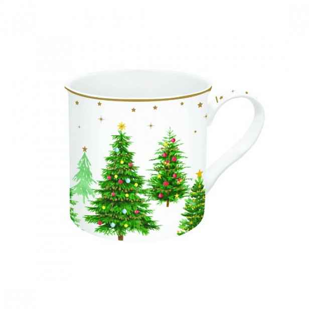 Porcelánový hrnek, 300 ml, "Festive TREES" - Easy Life