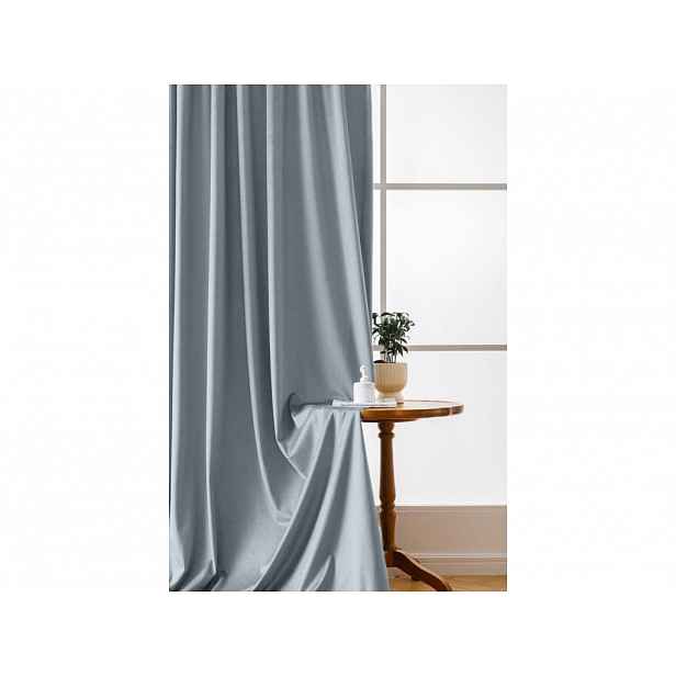 Šedo-modrý zatemňovací závěs VELVET 140x250 cm Zavěšení: Kovové kroužky