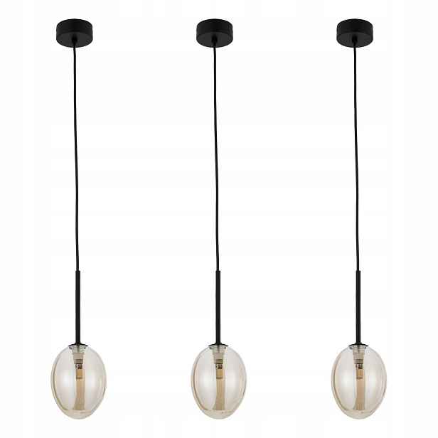 Tk Lighting Sada 3x Závěsné svítidlo Černá Kov G9 8W Nastavitelná