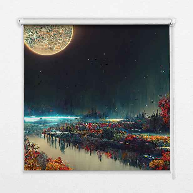 TULUP VNITŘNÍ roleta - okenní roleta - roleta - 60x140 cm - Řeka v měsíčním světle