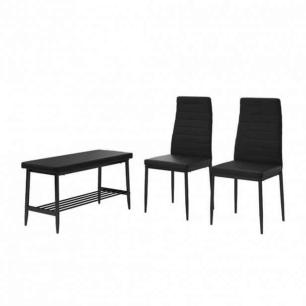 Vicco LAVICE A ŽIDLE Grand Černá 85 x 46.5 cm 3dílná sada