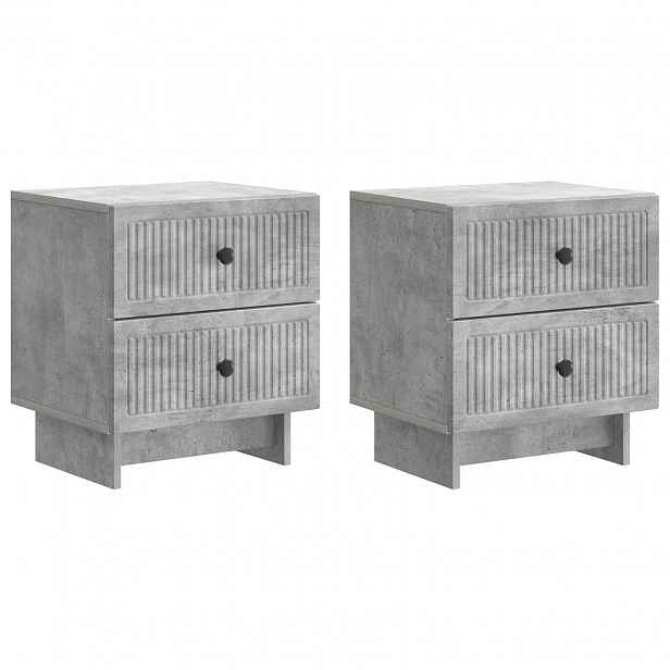 vidaXL Noční skříňka 2 ks Betonově šedá 43 x 34,5 x 47,5 cm