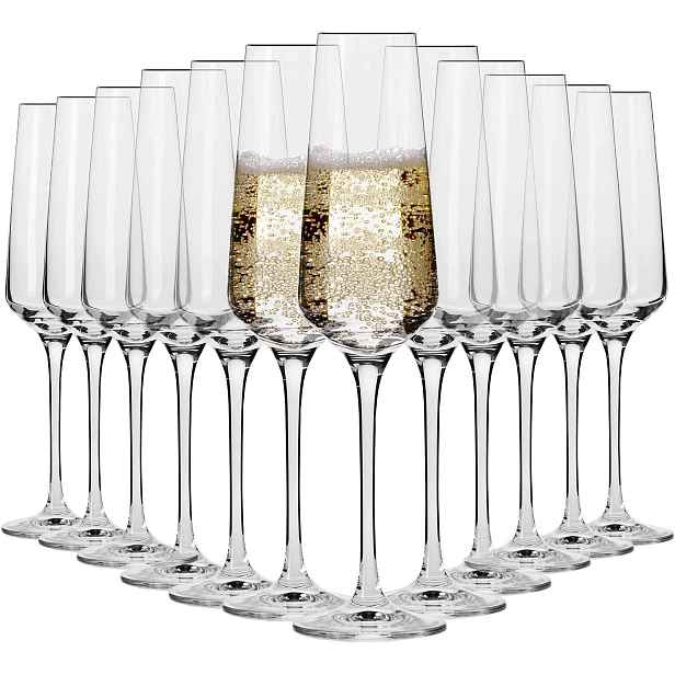 Skleničky Na Šampaňské Prosecco 200 ML Křišťálové, Sada 12 Ks