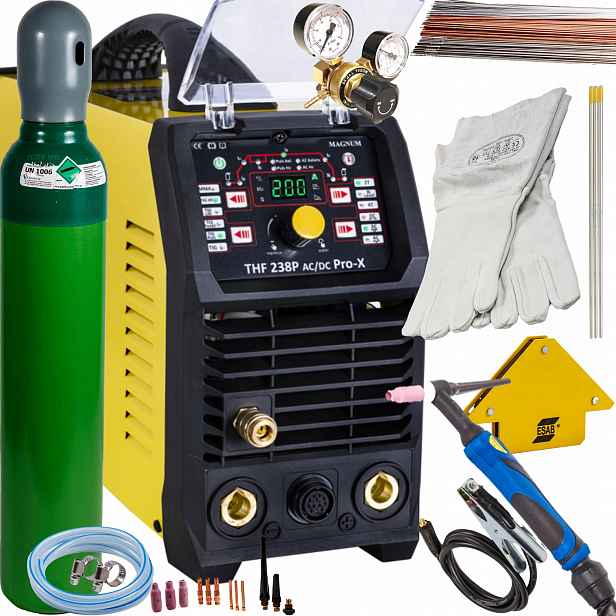 Svařovací stroj Magnum Thf 238 Pro-x Ac/dc Tig Hf Puls Igbt 200A 230V SET2