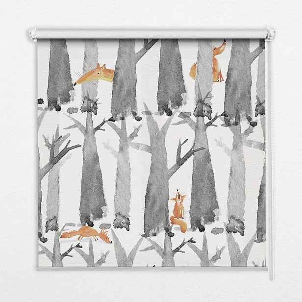 TULUP VNITŘNÍ roleta - okenní roleta - roleta - 60x140 cm - Šedé stromy Lišky zrzavé