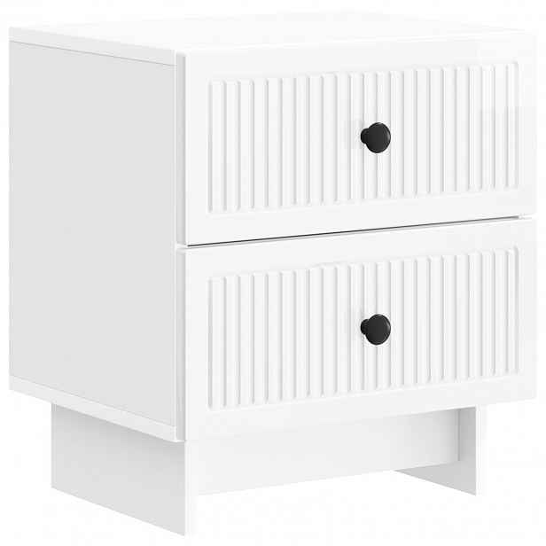 vidaXL Noční skříňka Bílá s vysokým leskem 43 x 34,5 x 47,5 cm