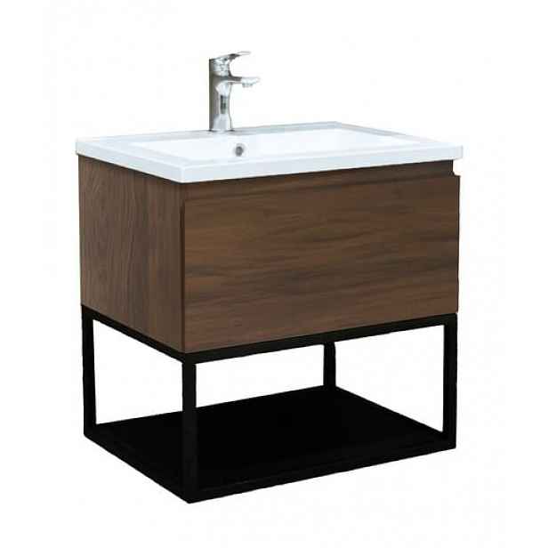 Koupelnová skříňka s umyvadlem SAT B-Way 59x30x45 cm ořech mat BWAY60NUTU