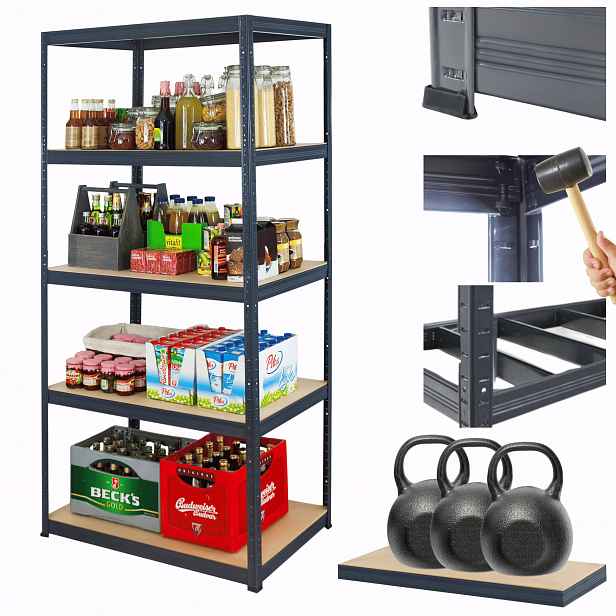 Kovový skladový regál Premium Helios 196x100x30 cm 5Px350 kg Polský