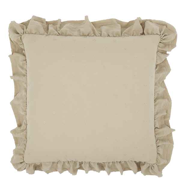 Béžový povlak na polštář s volánkovým okrajem Aix Soft – 50*50 cm Chic Antique