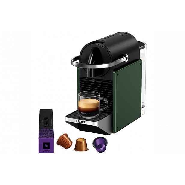 Kapslový kávovar KRUPS Nespresso Pixie Redesign XN306310 Zelený/Černý