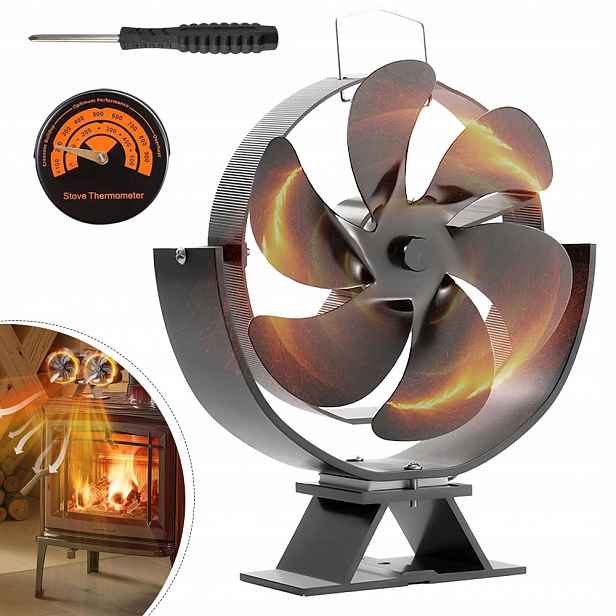 Krbový Ventilátor Se 6 Lopatkami Napájený Teplem Pro Krbová Kamna