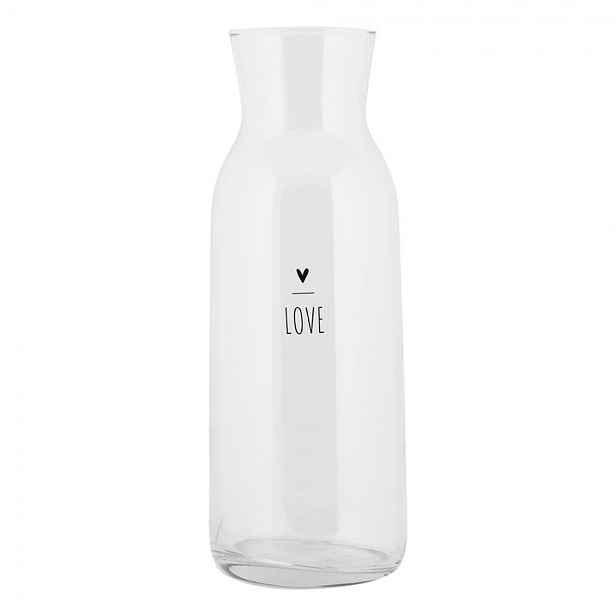 Skleněná karafa se srdíčkem Lovely Day - Ø 9*25 cm / 1000 ml Clayre & Eef