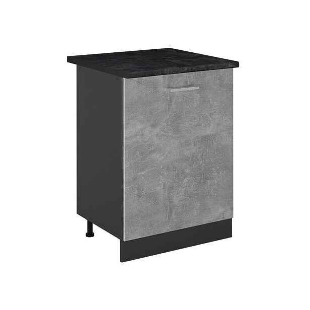 Vicco SPODNÍ SKŘÍŇKA KUCHYŇSKÉ LINKY R-Line, Beton/Antracit, 60 cm s 1 dveřmi pracovná doska antracitová