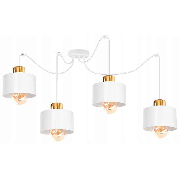 Závěsná Stropní Led Lampa Loft Pavouk Klosz Kovová Bílá Měď na Led