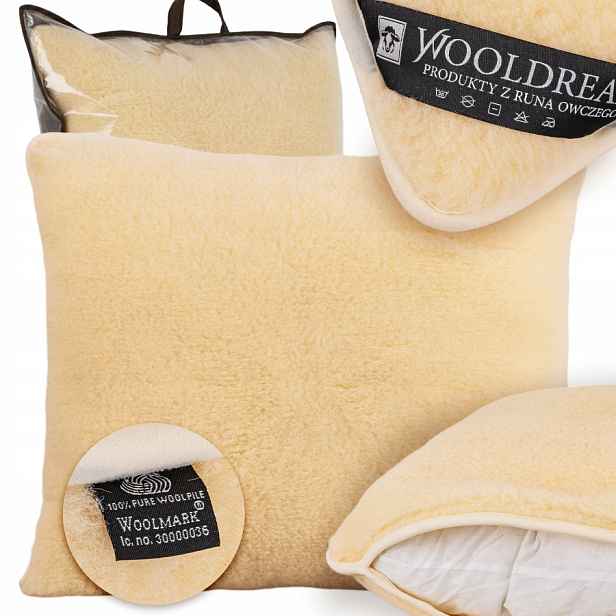 Polštář Vlněný 100% Australský Merino Přírodní Ovčí Vlna 70x80
