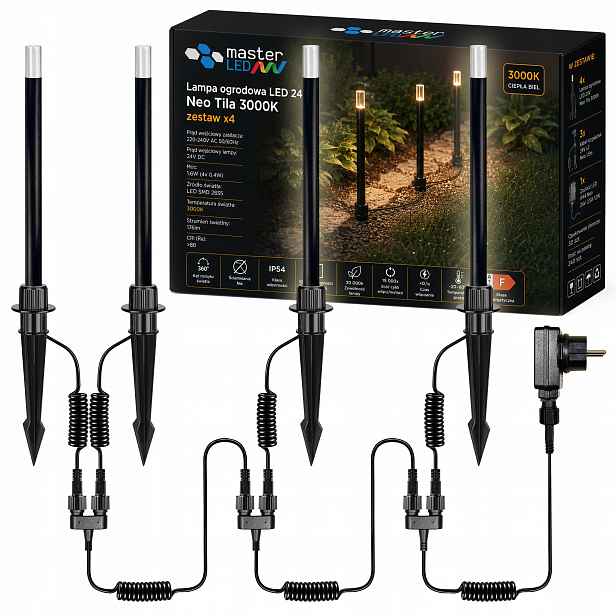 4x Zapichovací zahradní lampa 3000K ovladač