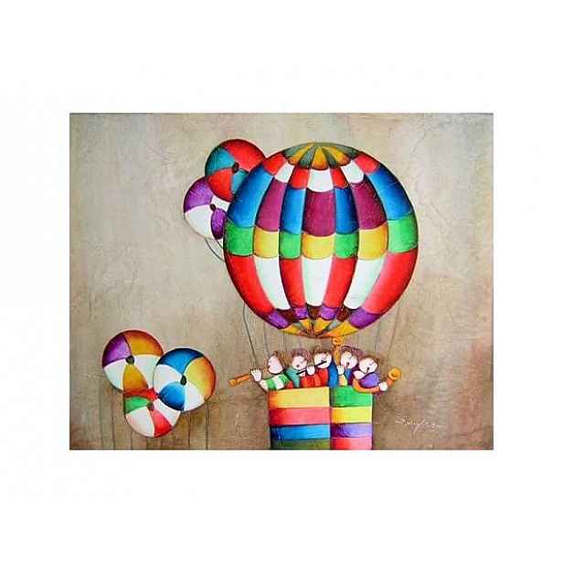 Obraz - Děti v balónu 1- 50 cm x 60 cm