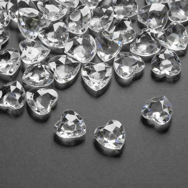 TEMU 220ks třpytivých diamantových krystalů ve tvaru srdce - 12mm třpytivé konfetové kameny | Prémiová výplň do váz dekorace, vánoční dárky, zásnuby,