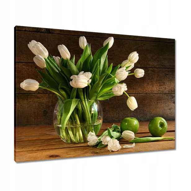 Obrazy 80x60 Bílé tulipány Desky