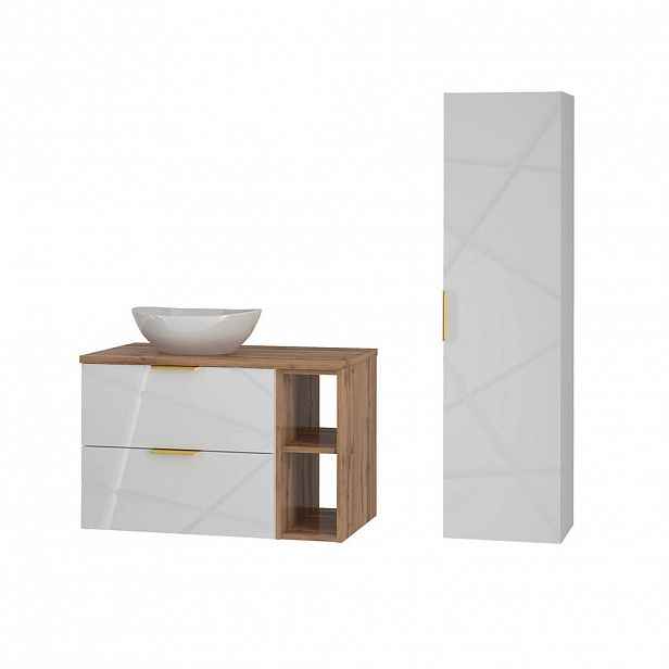 Petits-meubles KOUPELNOVÝ NÁBYTEK 80.6cm Aurora 2er-Set Bílá