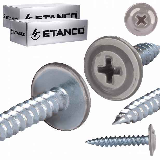 Podložkové vruty do dřeva 4,2 x 25 mm Ral 9007 500 ks Etanco Gm-s