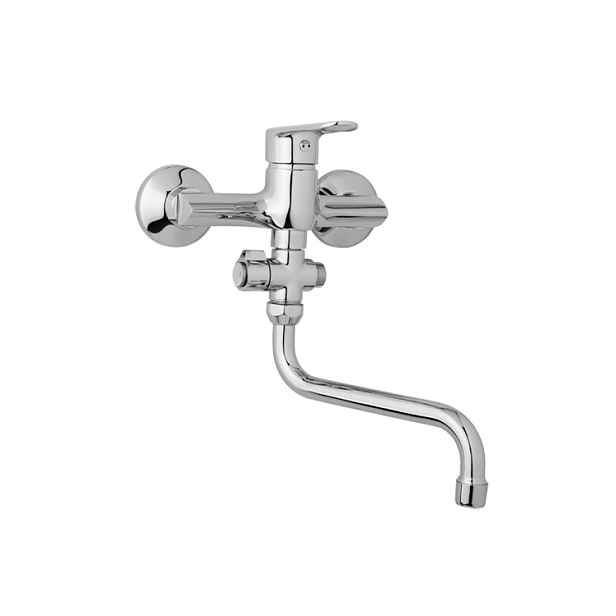 JB Sanitary Finery F10 37 30 - Nástěnná umyvadlová a sprchová baterie 150 mm; otočný přepínač; bez příslušenství; trubkové ramínko 200 mm