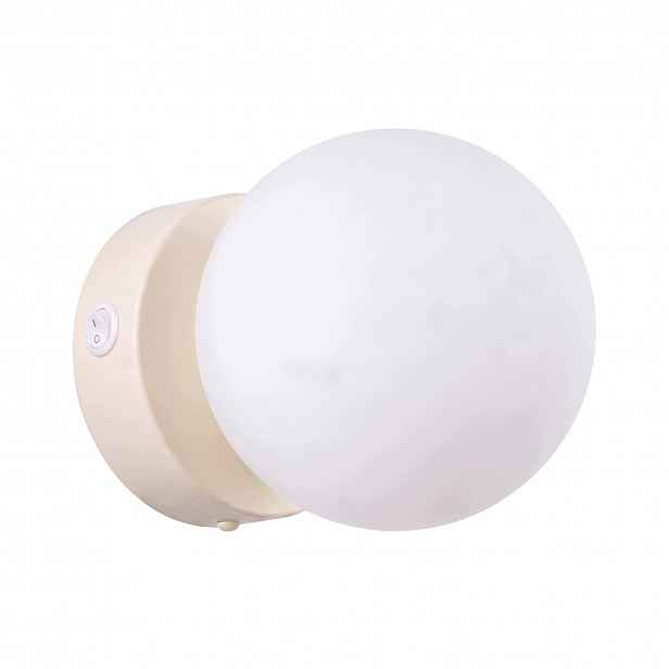 Nástěnné svítidlo Yoli 1 béžové s vypínačem Lampa na zeď mléčná koule G9 Sollux