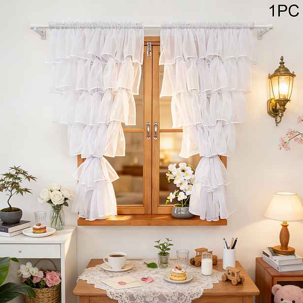 TEMU 1 ks bílý průsvitný záclonový panel vhodný do obývacího pokoje a ložnice, světlo propouštějící závěsy pro soukromí s kapsou na tyč, moderní